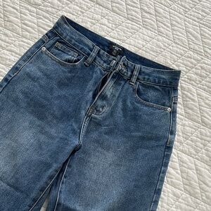 PrettyLittleThing Dark Blue Straight Leg Jeans